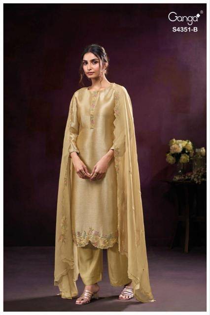 Ganga nolvia 4351 Wholesale dress materials in Surat