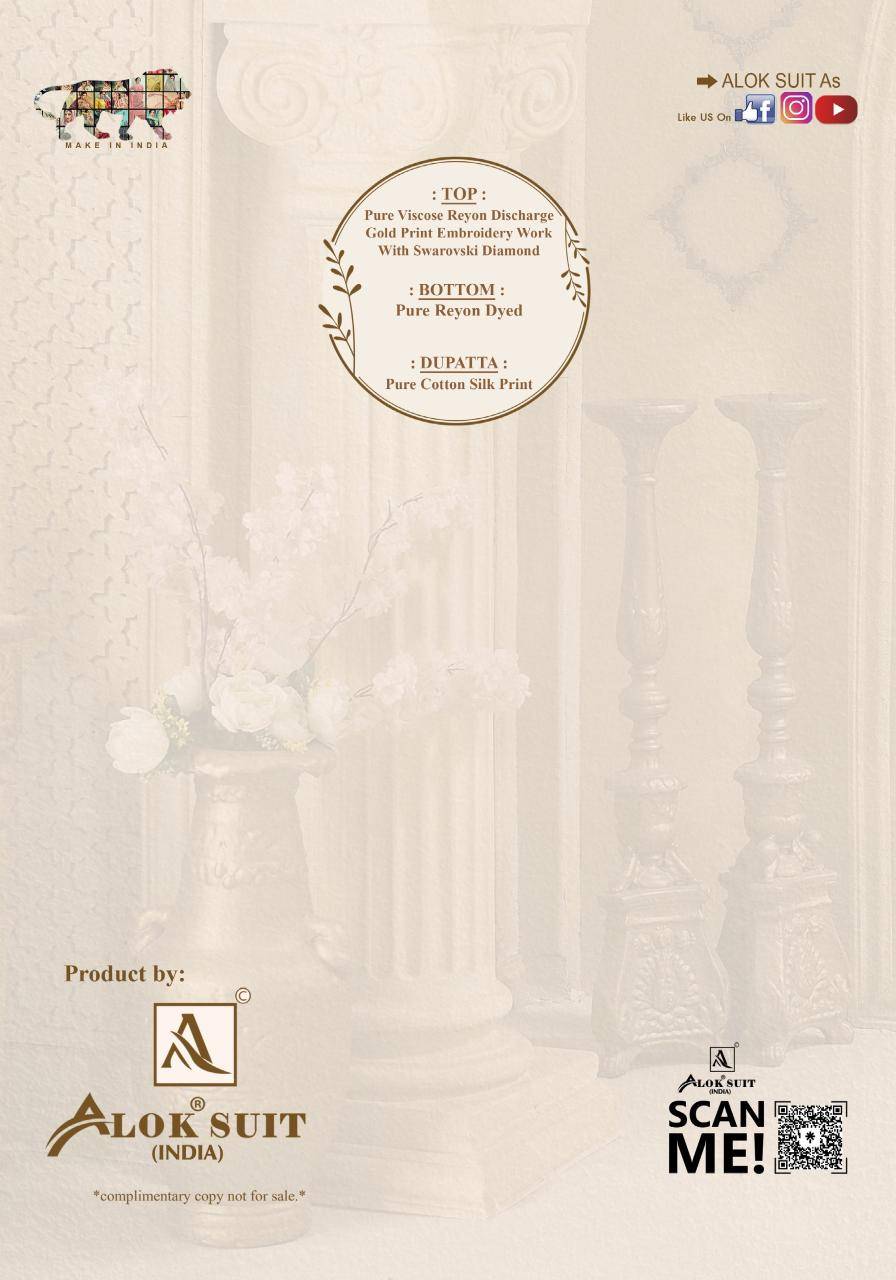 Alok suit zarina-15 Wholesale dress materials shops in Hyderabad