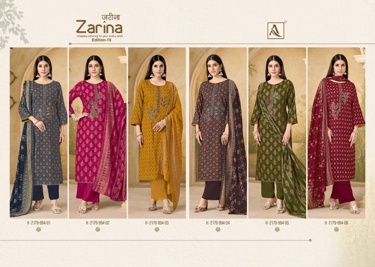 Alok suit zarina-15 Wholesale dress materials shops in Hyderabad