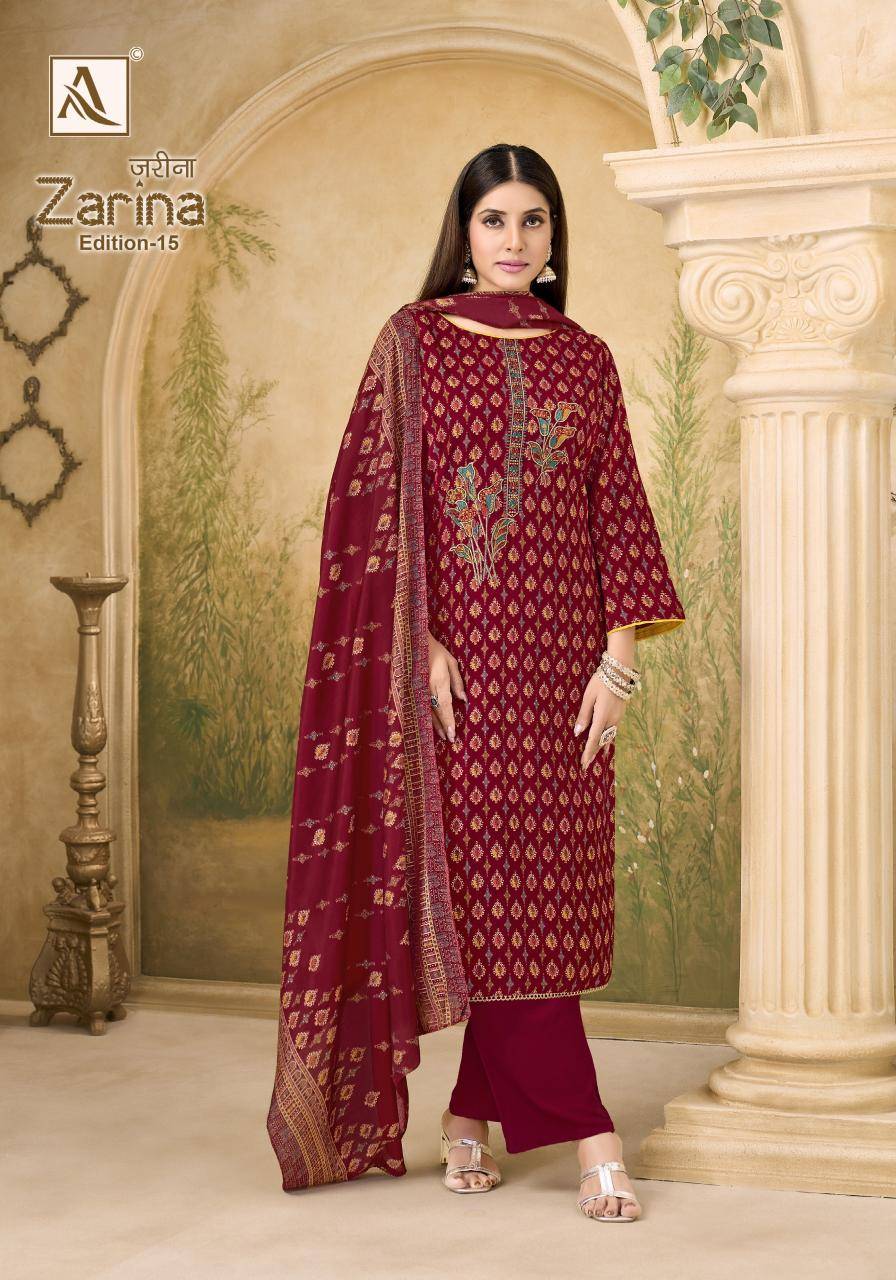 Alok suit zarina-15 Wholesale dress materials shops in Hyderabad