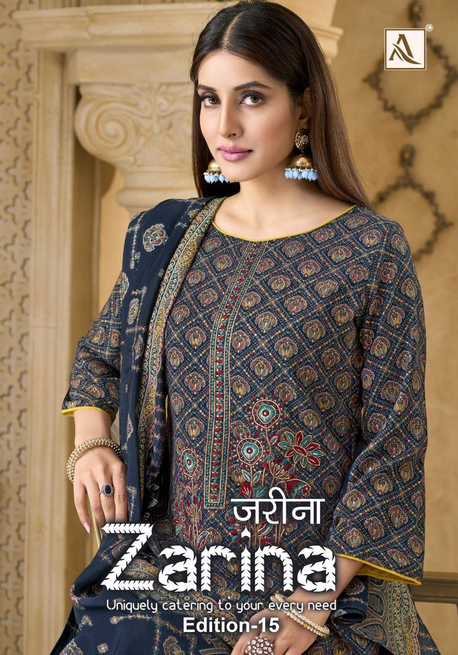 Alok suit zarina-15 Wholesale dress materials shops in Hyderabad