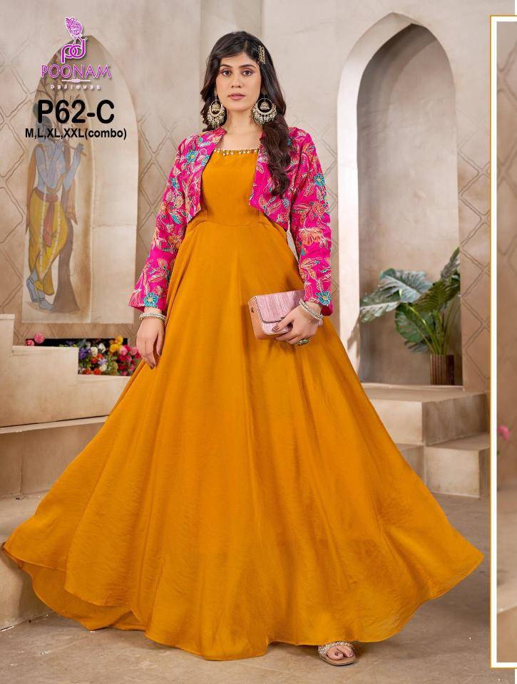 Poonam P62-c gown Kurti wholesalers in Hyderabad