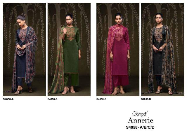 Ganga annerie 4058 Dress materials distributors in Kolkata