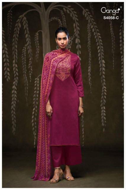 Ganga annerie 4058 Dress materials distributors in Kolkata