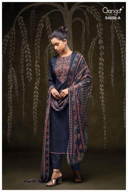 Ganga annerie 4058 Dress materials distributors in Kolkata