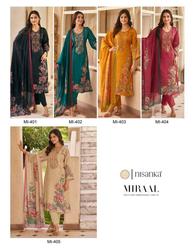 Nisanka mills & emb miraal luxury lawn 26 Wholesale dress materials in Delhi