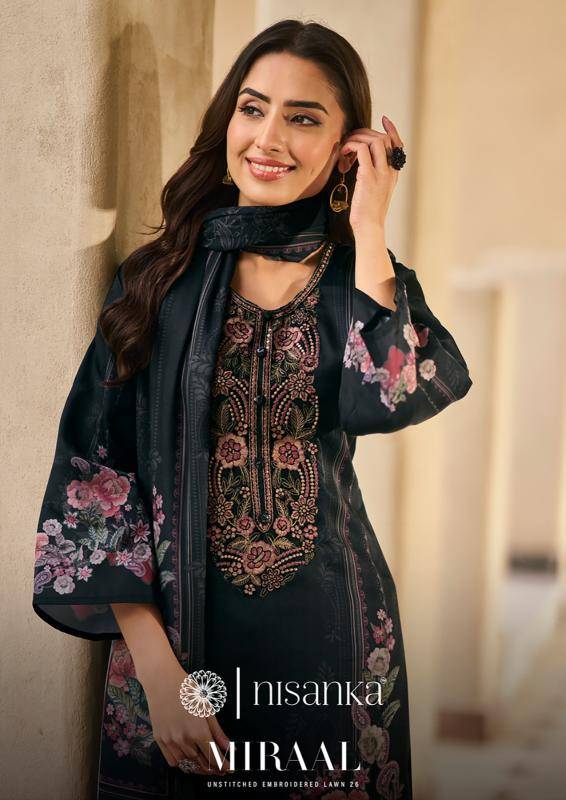 Nisanka mills & emb miraal luxury lawn 26 Wholesale dress materials in Delhi