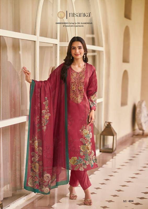 Nisanka mills & emb miraal luxury lawn 26 Wholesale dress materials in Delhi