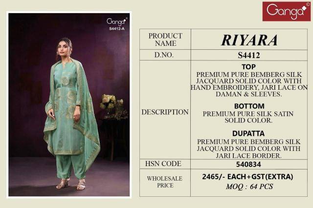 Ganga riyara 4412 Dress material suppliers in Delhi