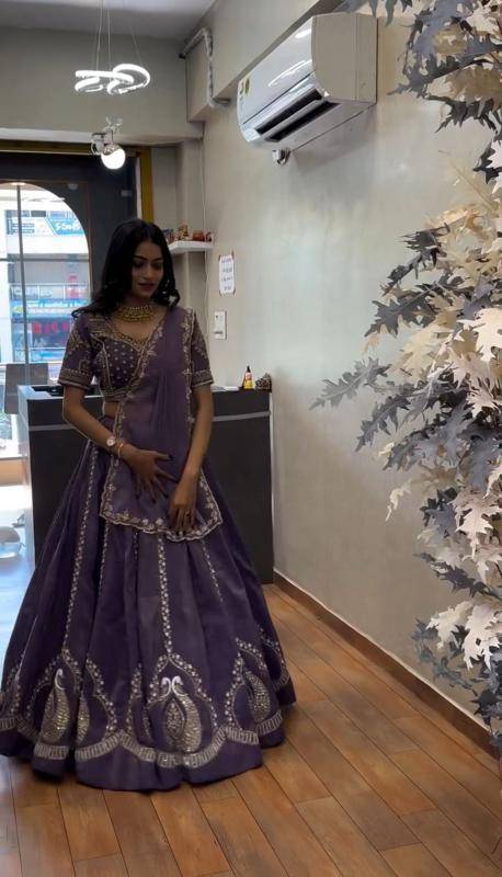 Launching New Festival Tapi-305 Chinon Blue Traditional Lehengha choli Market