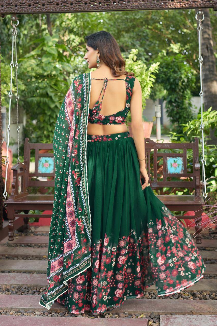 HC-995 Georgette Green Lehengha choli Manufacturers in Gujarat