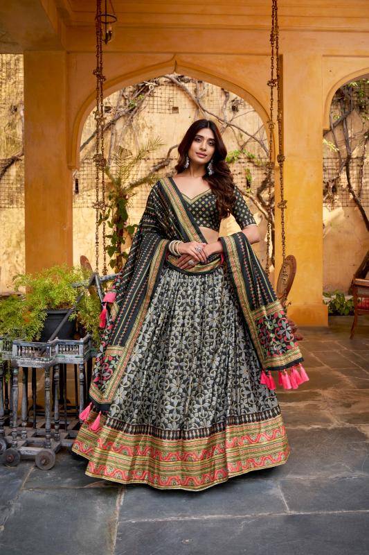 SOWMYA Tasar Silk BlK Best Lehengha choli Shops in Ahmedabad