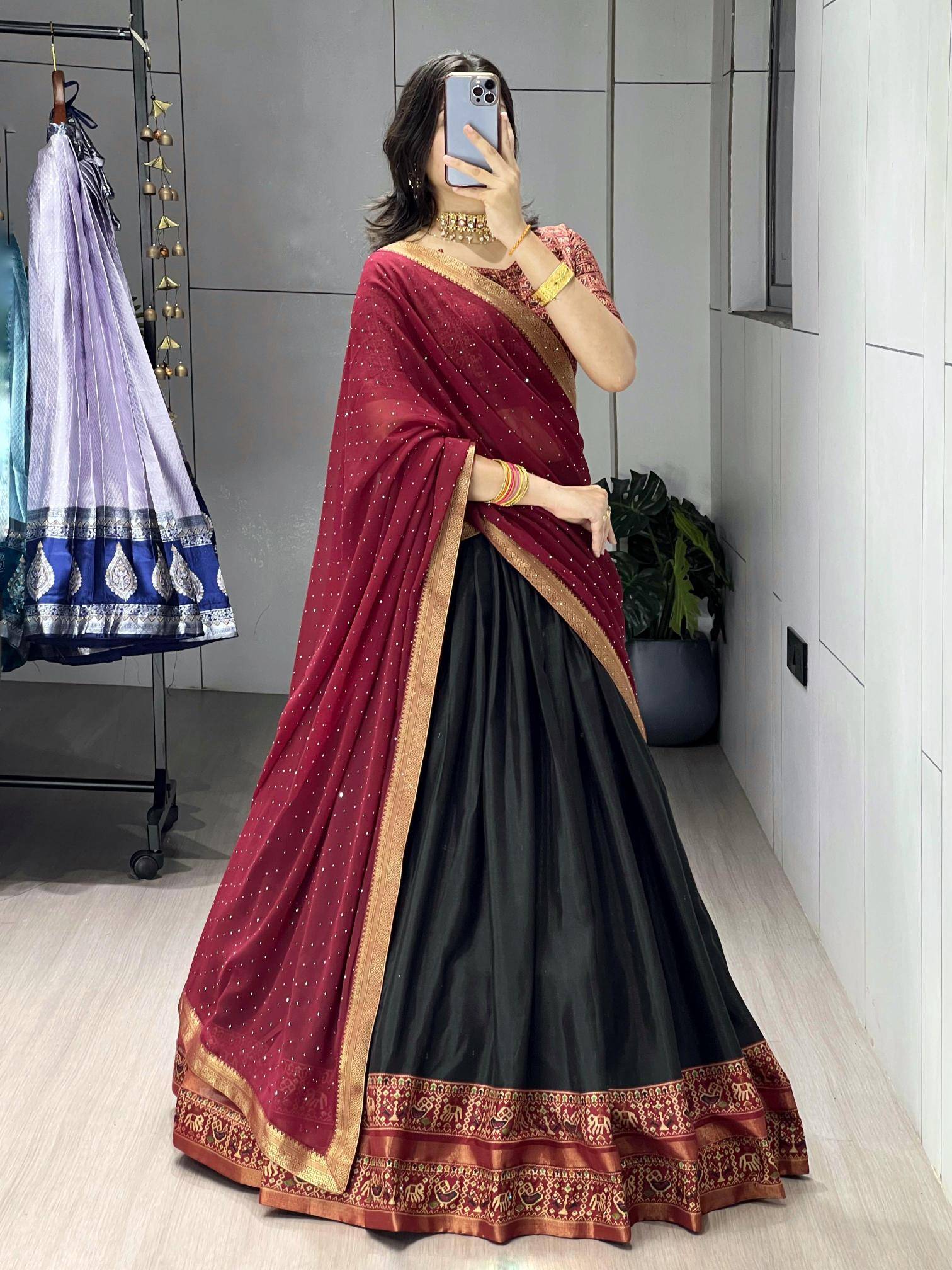 GRTN 8225 RKBLK Cotton Budget-friendly lehenga choli wholesalers in Ahmedabad