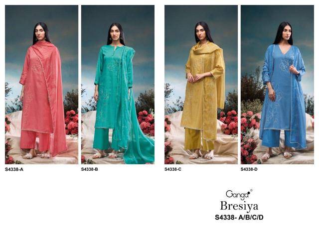 Ganga bresiya 4338 Wholesale dress materials in Mumbai