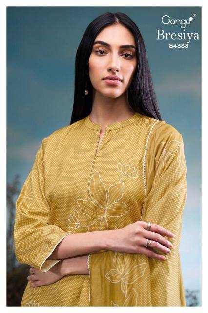 Ganga bresiya 4338 Wholesale dress materials in Mumbai