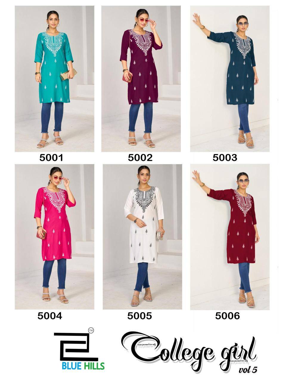 Blue hills college girl vol 5 Kurti wholesale suppliers in Gujarat