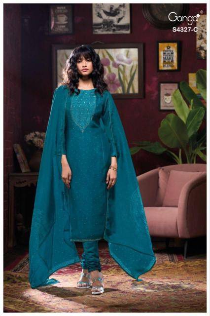 Ganga leshya 4327 Bulk dress material market in Delhi
