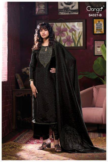 Ganga leshya 4327 Bulk dress material market in Delhi