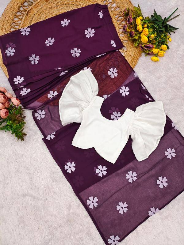 KSPT-012 Ready-to-wear Foux sarees Wine Kids clothing wholesalers in Surat