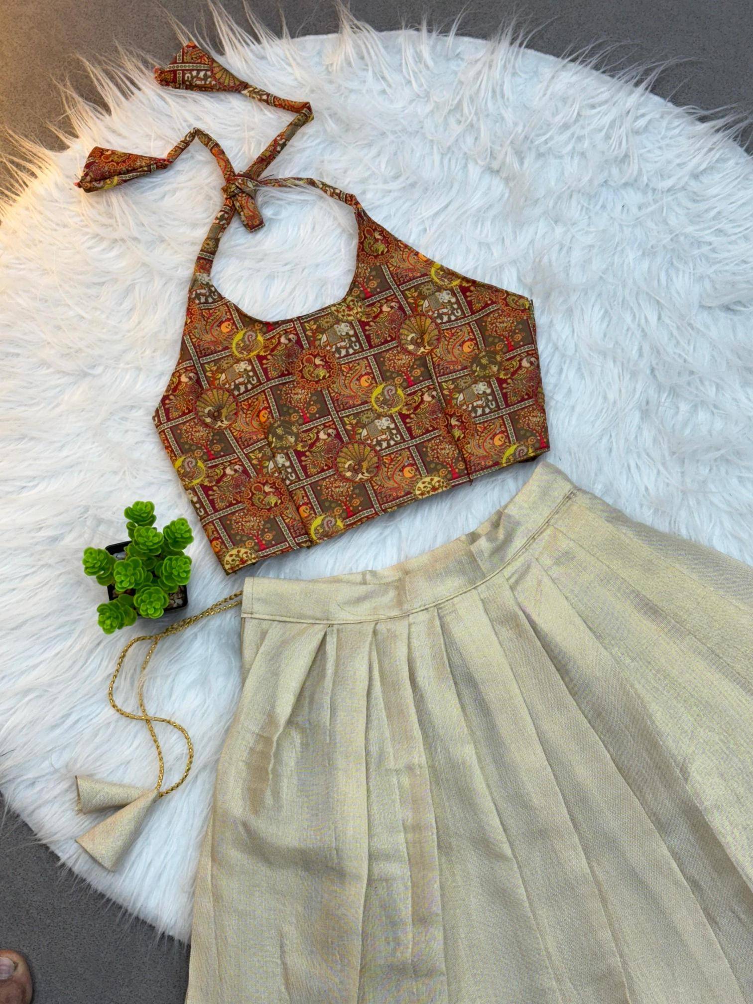 LITTLE KIDS VK-20 Silk Coffe LEHNGA CHOLI Surat wholesale baby clothes suppliers