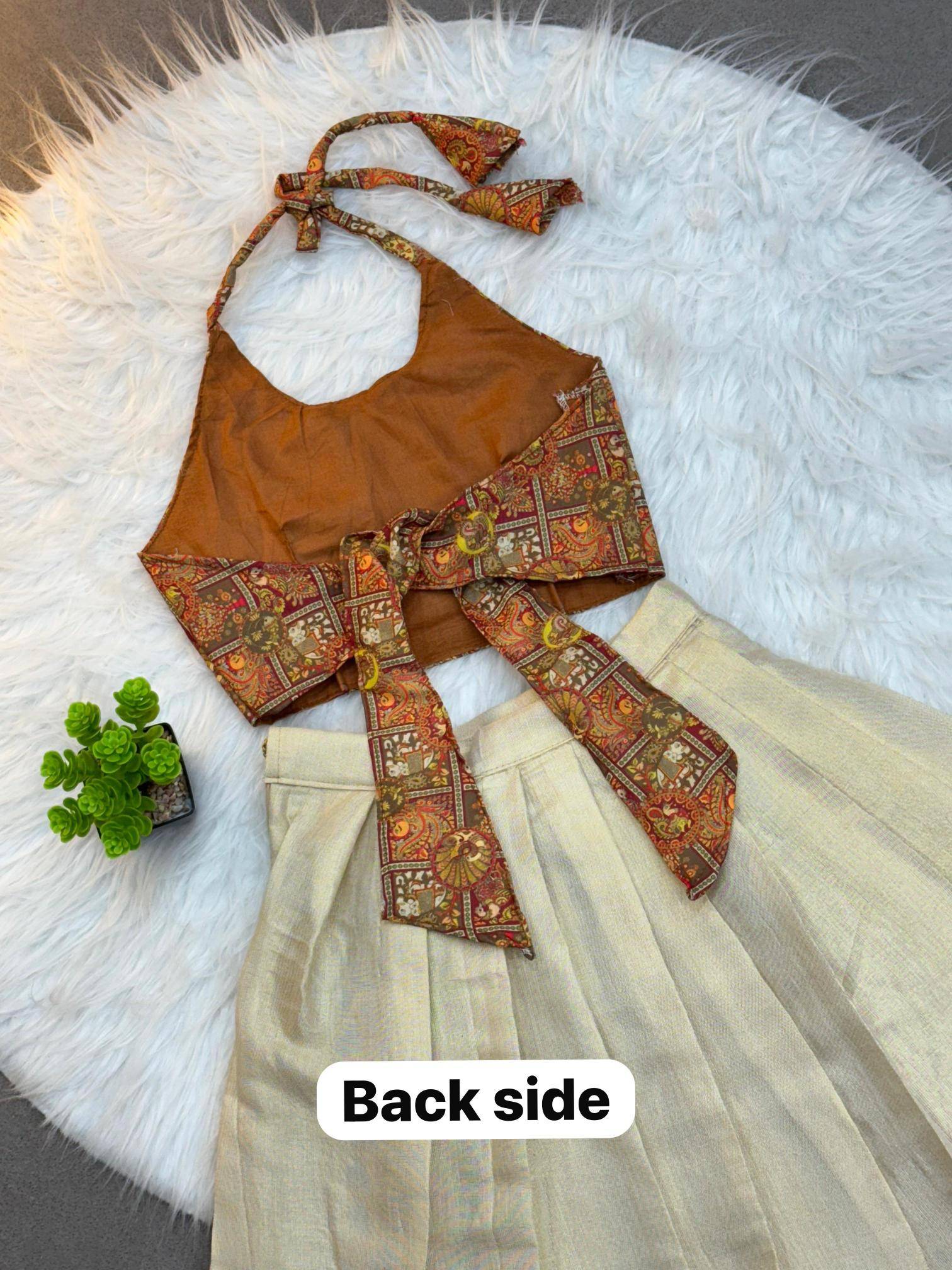 LITTLE KIDS VK-20 Silk Green LEHNGA CHOLI Kids designer clothing wholesale in Surat