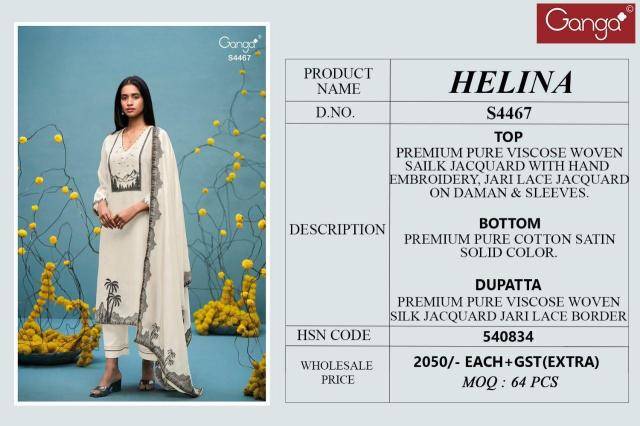 Ganga helina 4467 Dress materials wholesalers in ahemdabad