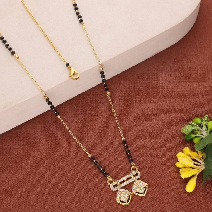 Micro gold polish manglsutra 2043 Lightweight artificial mangalsutra