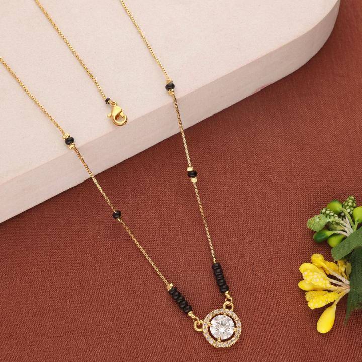 Micro gold polish manglsutra 2040 Fashion jewelry mangalsutra wholesalers