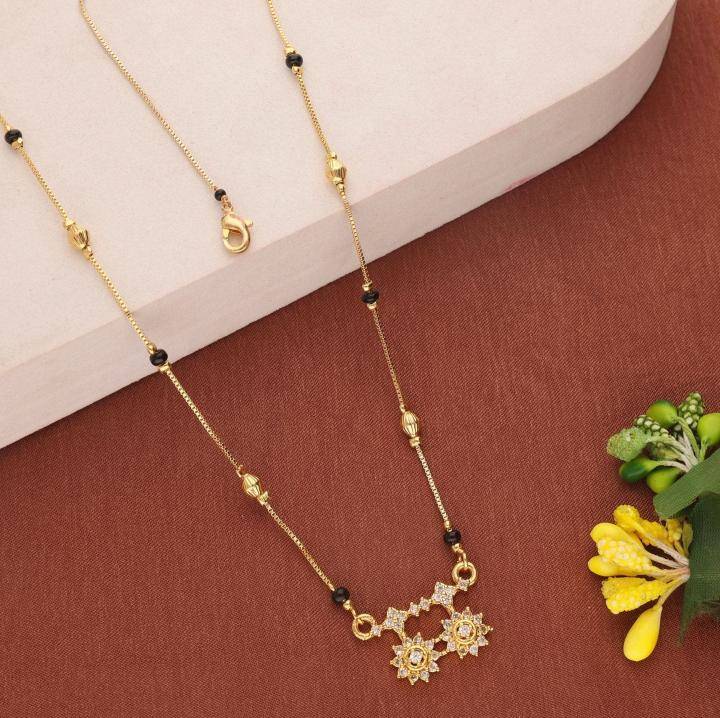 Micro gold polish manglsutra 2036 Artificial gold mangalsutra wholesalers