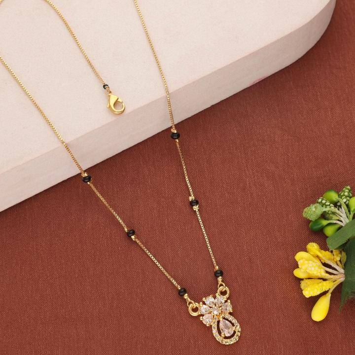 Micro gold polish manglsutra 2034 Beaded mangalsutra wholesalers