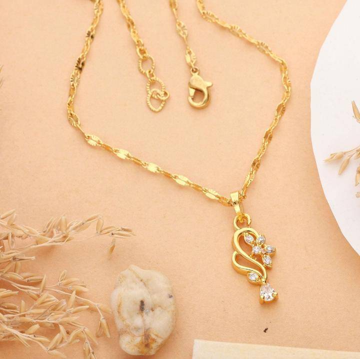 Micro gold polish chain pendant 681 Mumbai jewellery wholesalers