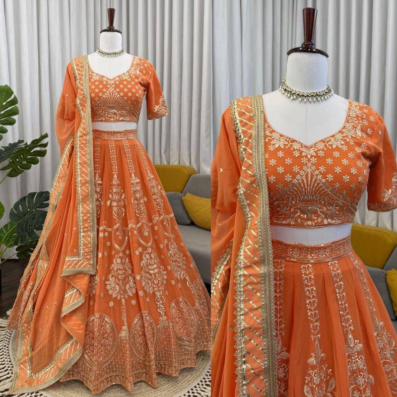 Heavy Boutique QRC-389 Gorgette Indian lehenga choli market