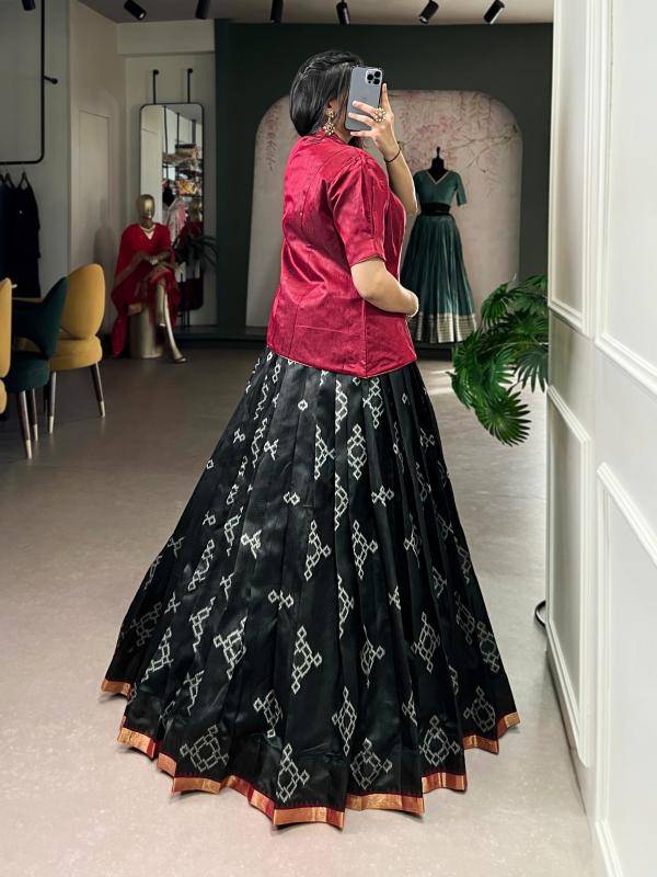 NNK 1110 Jacquard Silk Co-ord Se BLK Lehenga choli manufacturers in Pune