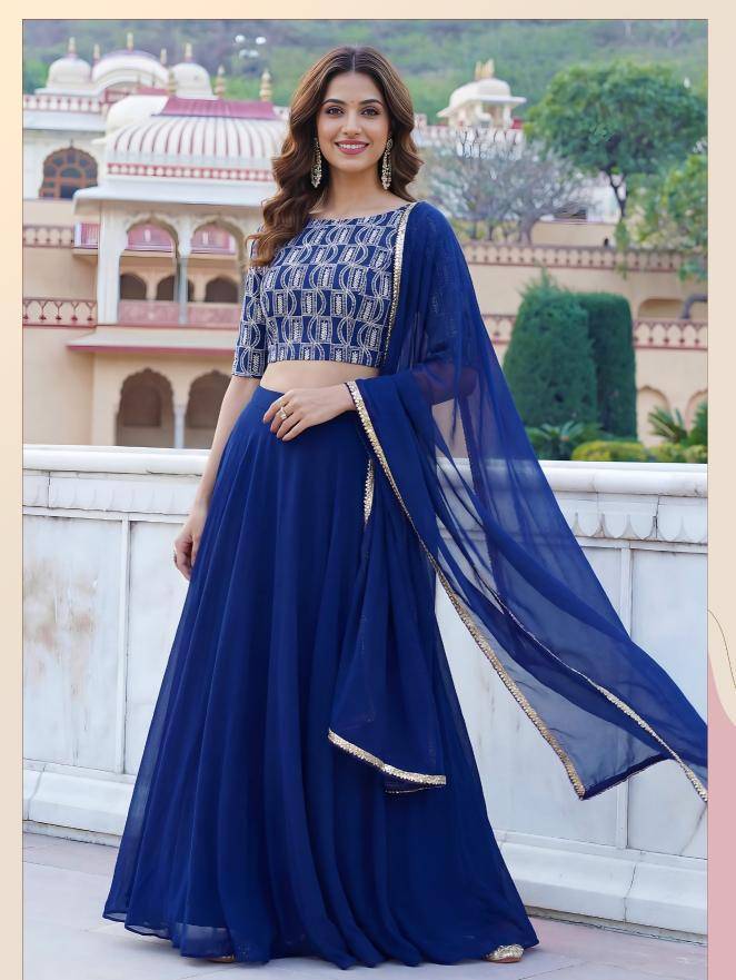 Zeel Clothing vol 32 Georgette Blue Designer lehenga choli in Pune