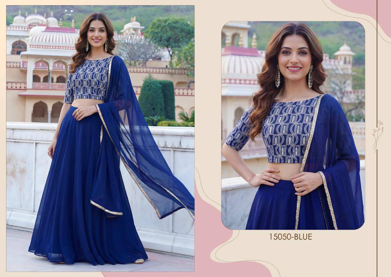 Zeel Clothing vol 32 Georgette Blue Designer lehenga choli in Pune