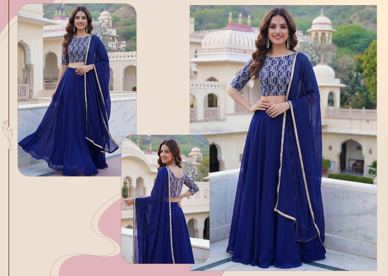 Zeel Clothing vol 32 Georgette Blue Designer lehenga choli in Pune