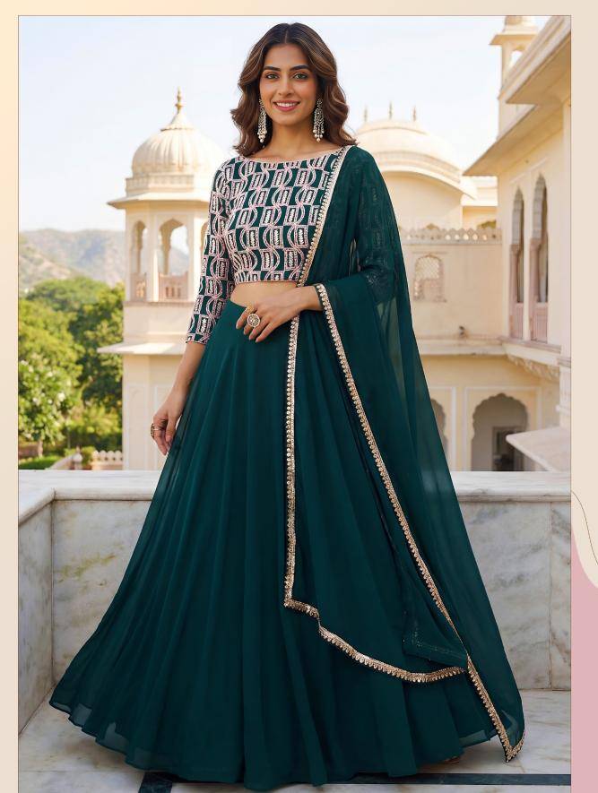 Zeel Clothing vol 32 Georgette Green Bollywood style lehenga choli in Pune