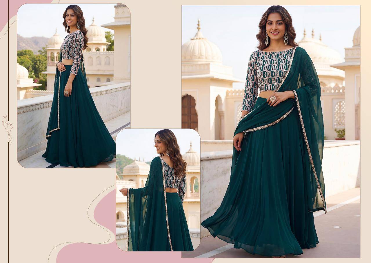 Zeel Clothing vol 32 Georgette Green Bollywood style lehenga choli in Pune