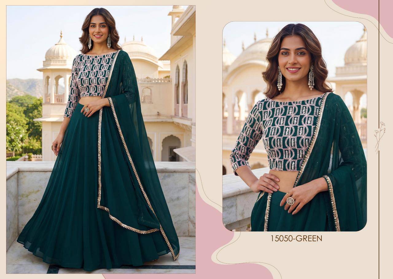 Zeel Clothing vol 32 Georgette Green Bollywood style lehenga choli in Pune