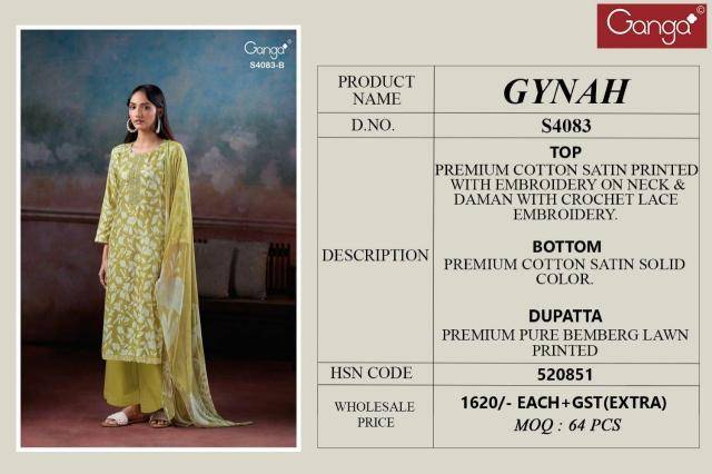 Ganga gynah 4083 Dress material manufacturers in Kolkata