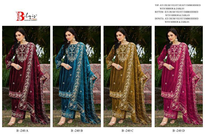Bilqis d.no B-240 Wholesale Salwar suits in Kolkata