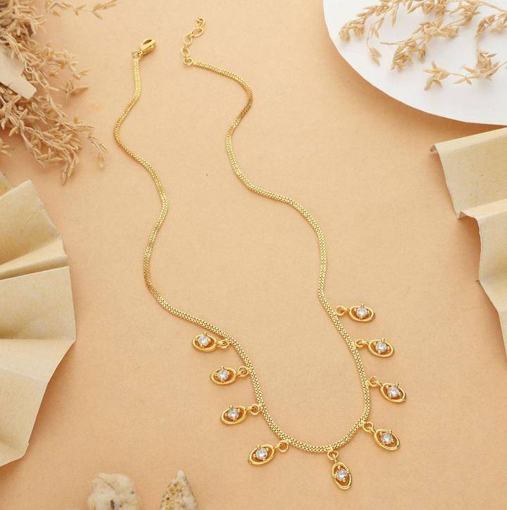 Micro gold polish chain pendant 674 Wholesale imitation jewellery in Hyderabad