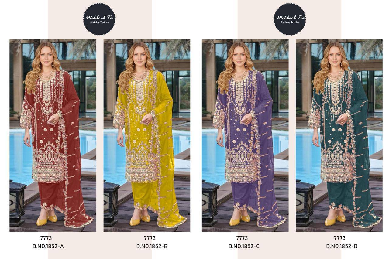 Mehboob Tex 1852 A To D Chiffon Salwar Kameez wholesale market