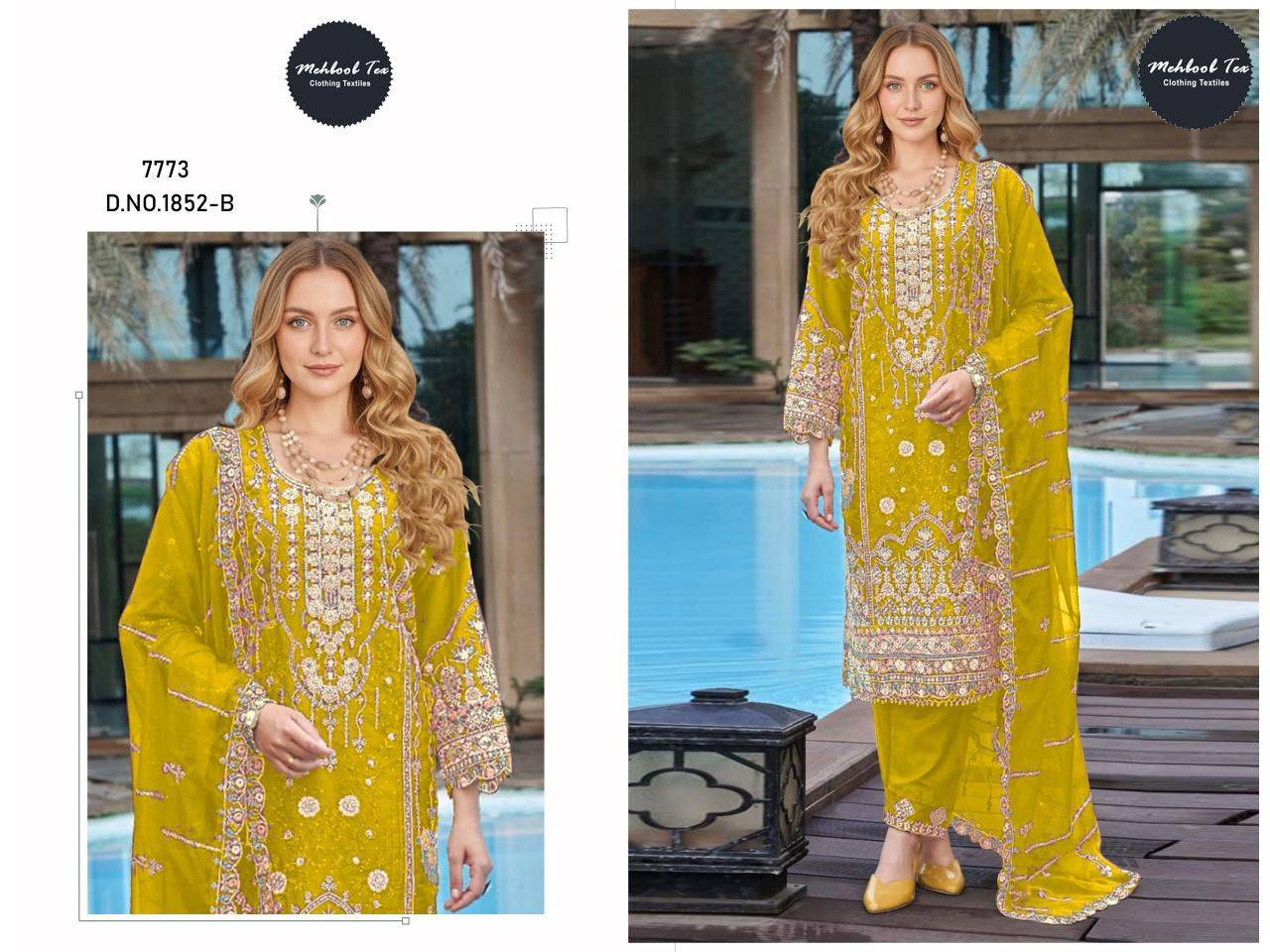 Mehboob Tex 1852 A To D Chiffon Salwar Kameez wholesale market