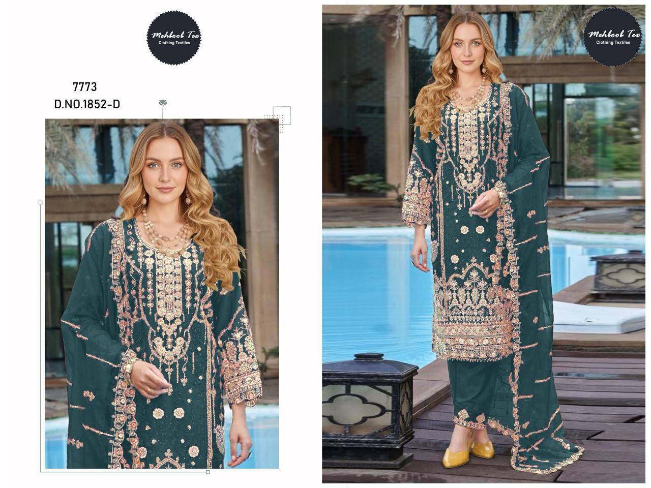 Mehboob Tex 1852 A To D Chiffon Salwar Kameez wholesale market