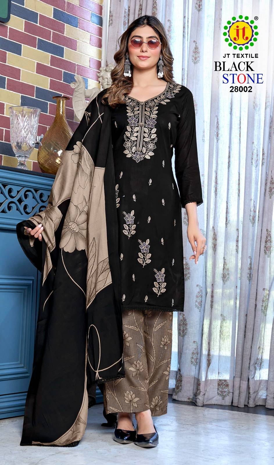 Jt Black Stone Vol 28 Printed dress material in Ahmedabad