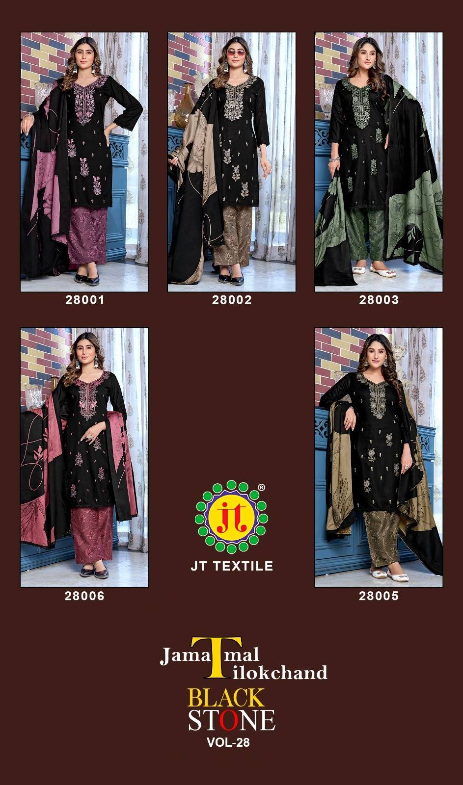 Jt Black Stone Vol 28 Printed dress material in Ahmedabad