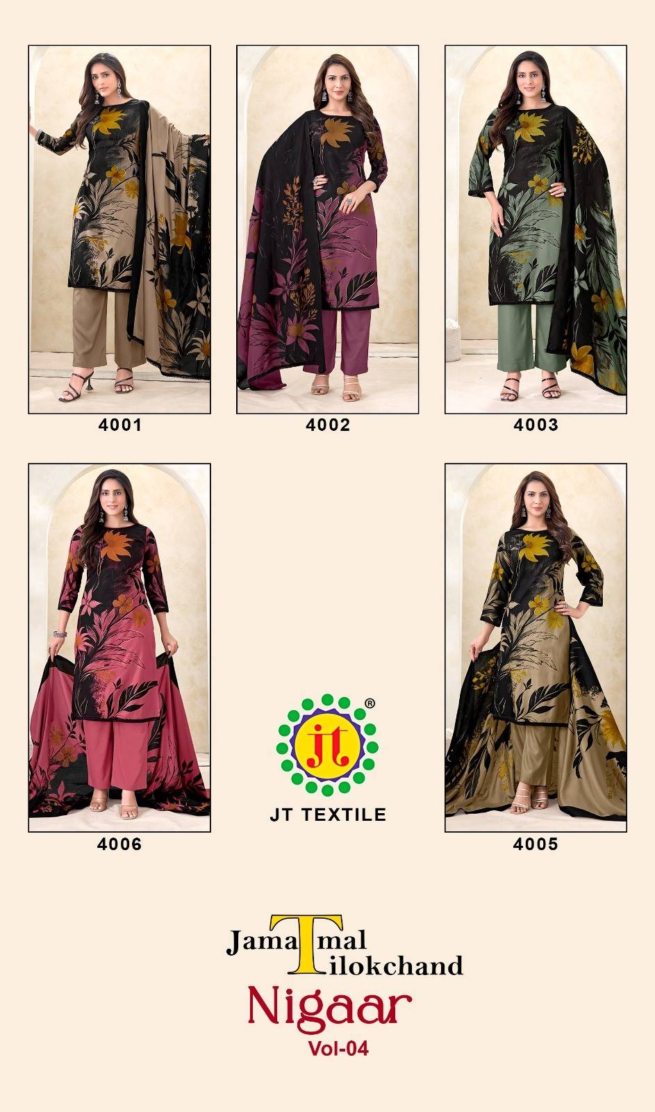 Jt Nigaar Vol 4 Customizable dress material in Ahmedabad