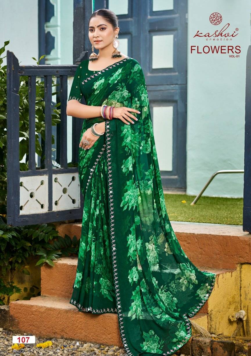 Kashvi Flowers Vol 1 Designer sarees wholesale in Hyderabad