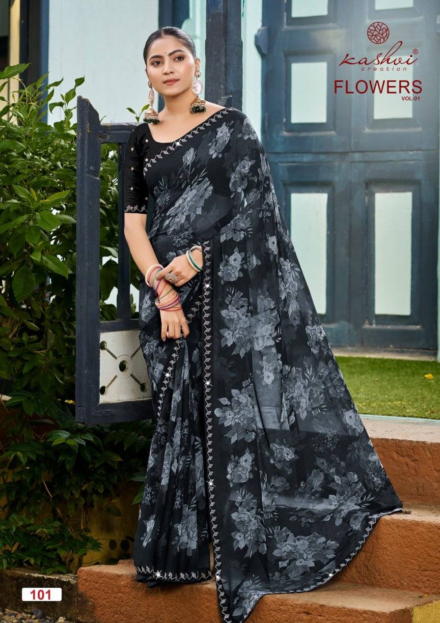 Kashvi Flowers Vol 1 Designer sarees wholesale in Hyderabad